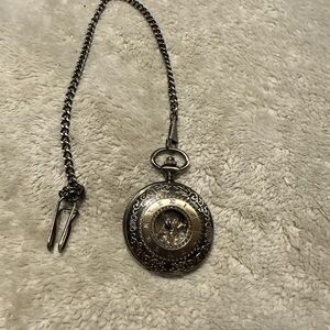 Steampunk Pocket Watch - Mechanical Gears - Works!